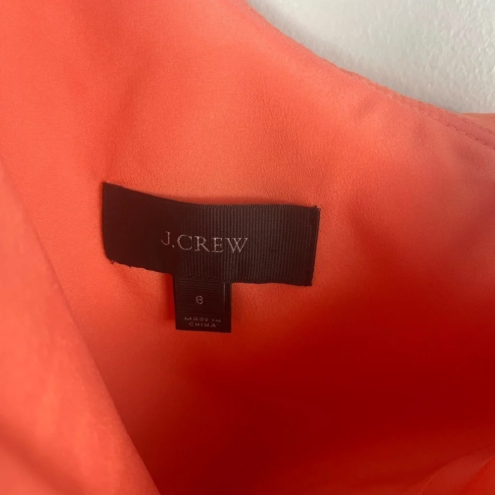 J.Crew one shoulder ruffle guava faille dress size 6